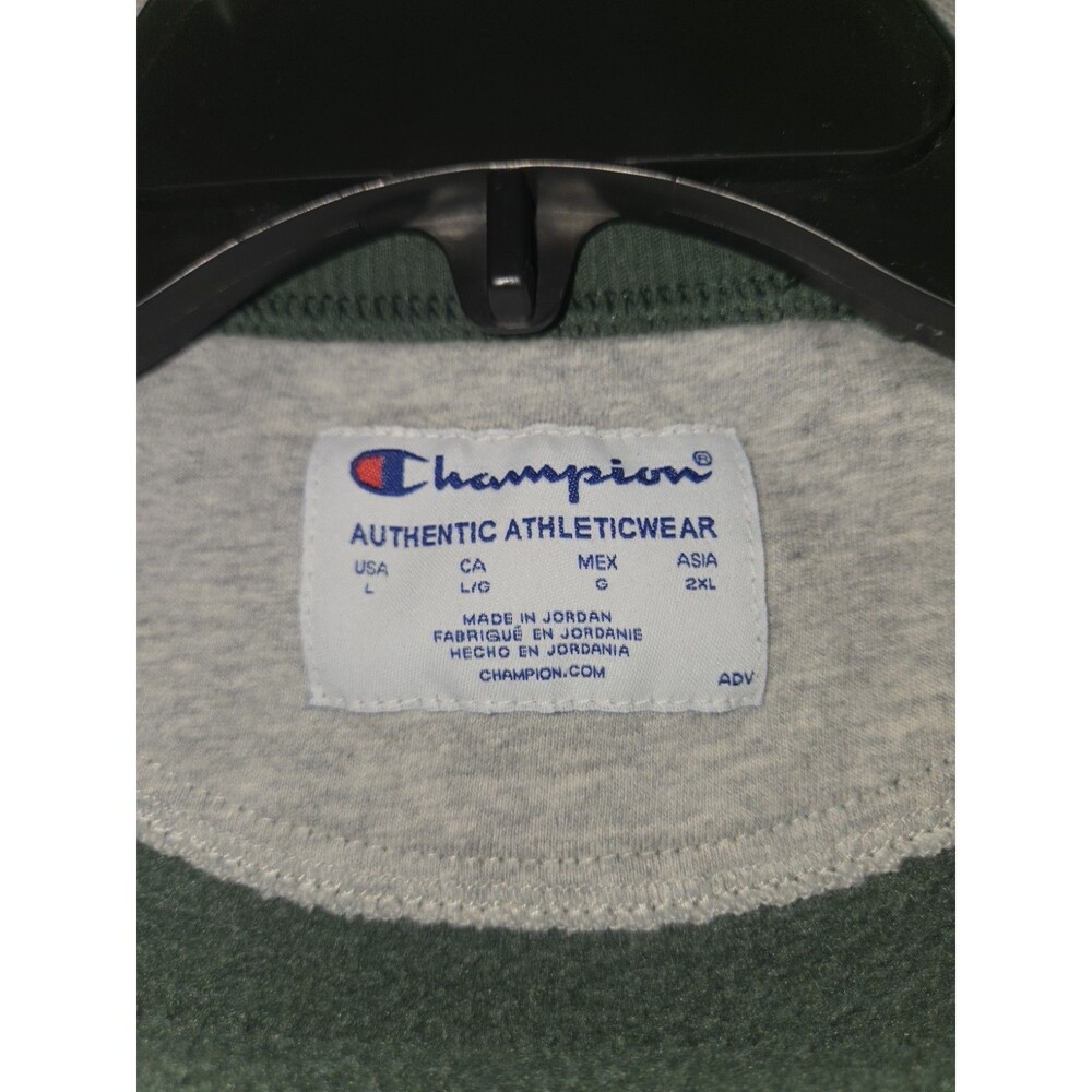 Champion Mens Crewneck Sweatshirt Olive Sage Green Size Large Monogram C Logo - Picture 2 of 10